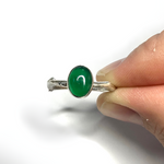 Load image into Gallery viewer, Green Onyx and Sterling Silver Twig Ring
