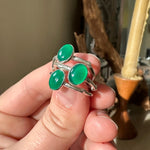 Load image into Gallery viewer, Green Onyx and Sterling Silver Twig Ring
