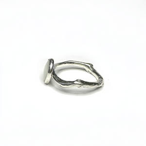Mother of Pearl and Sterling Silver Twig Ring