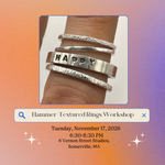 Load image into Gallery viewer, 11.17.26 Jewelry Workshop: Hammer-Textured Silver Rings at VERNON STREET STUDIOS
