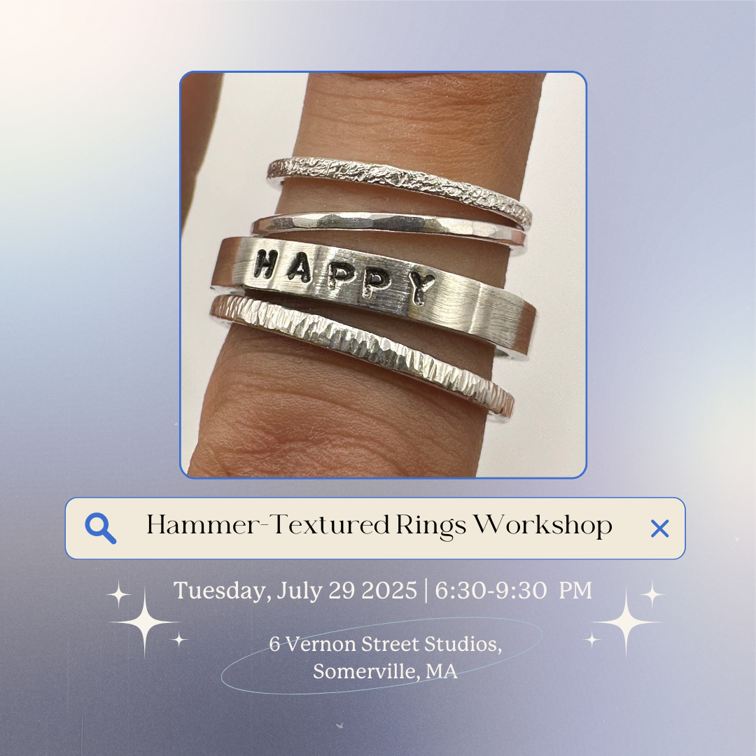 Jewelry Workshop: Hammer-Textured Silver Rings at VERNON STREET STUDIOS