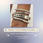 Load image into Gallery viewer, Jewelry Workshop: Hammer-Textured Silver Rings at VERNON STREET STUDIOS
