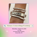 Load image into Gallery viewer, 8.15.26 Jewelry Workshop: Hammer-Textured Silver Rings at VERNON STREET STUDIOS
