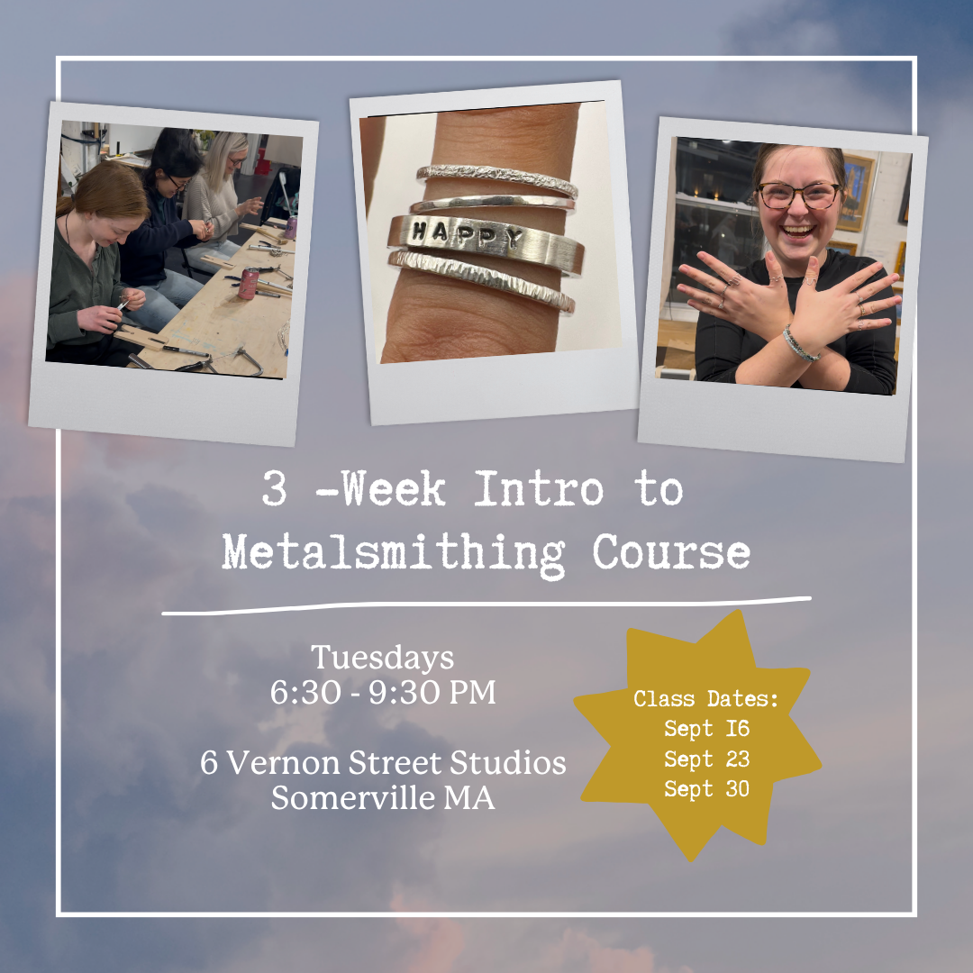 September Session 1 TUESDAYS: 3-week Intro to Metalsmithing at VERNON STREET STUDIOS