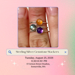Load image into Gallery viewer, 8.25.26 Jewelry Workshop: Gemstone Stacking Rings at VERNON ST STUDIOS
