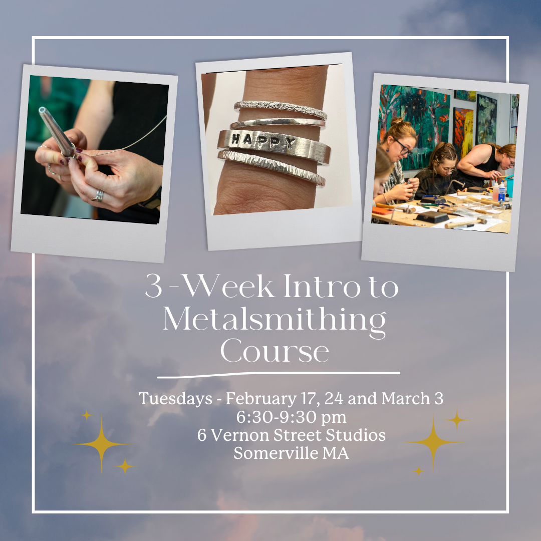 February Session 1 TUESDAYS: 3-week Intro to Metalsmithing at VERNON STREET STUDIOS