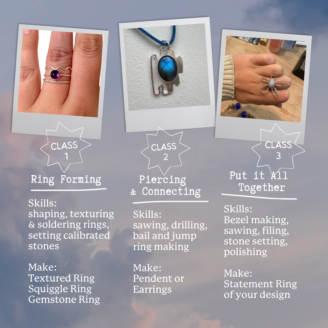 February Session 1 TUESDAYS: 3-week Intro to Metalsmithing at VERNON STREET STUDIOS