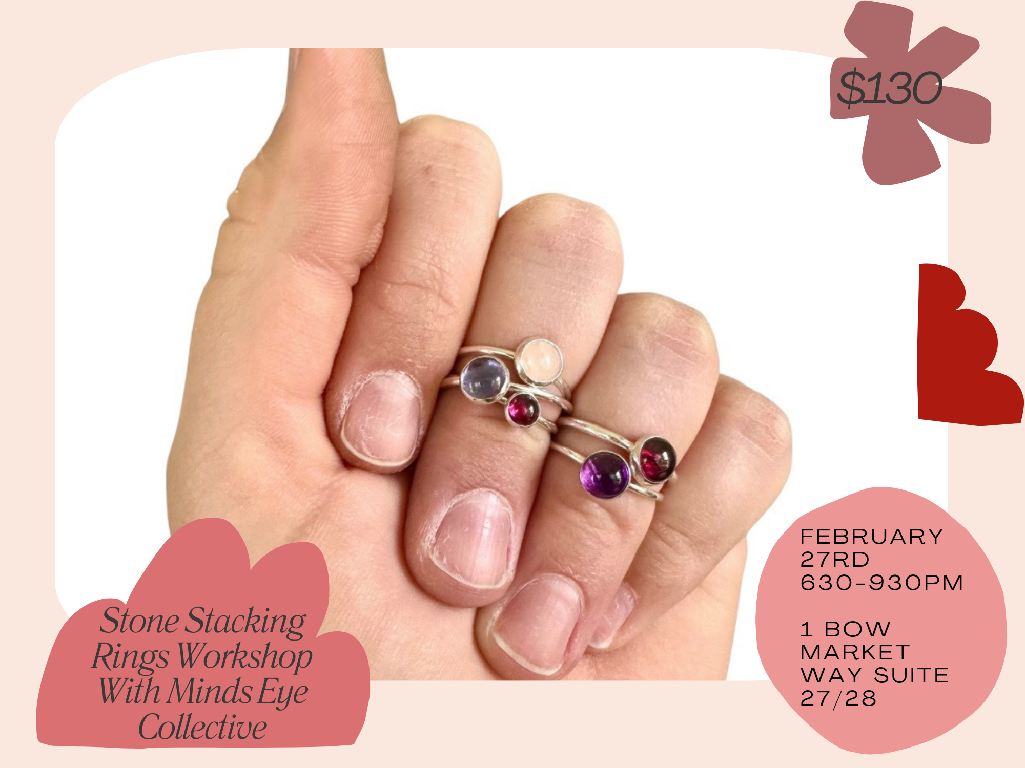 Jewelry Workshop: Silver & Stone Stacking Rings at HOMEBODY GENERAL